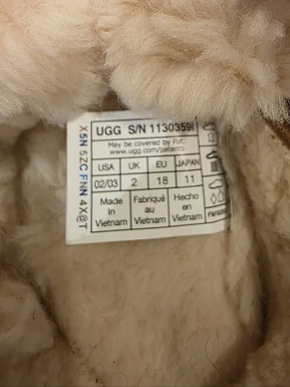 UGG baby size